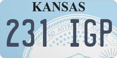 KS license plate 231IGP
