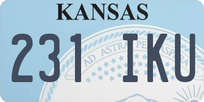 KS license plate 231IKU