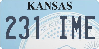 KS license plate 231IME