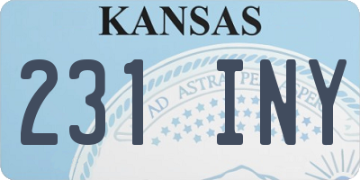 KS license plate 231INY