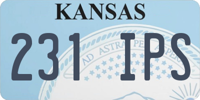 KS license plate 231IPS