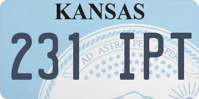 KS license plate 231IPT