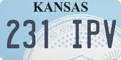 KS license plate 231IPV