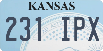 KS license plate 231IPX