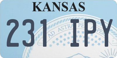KS license plate 231IPY