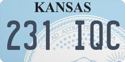 KS license plate 231IQC