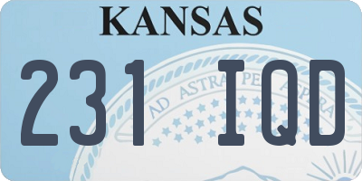 KS license plate 231IQD