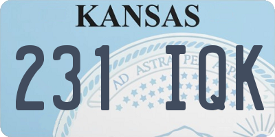 KS license plate 231IQK
