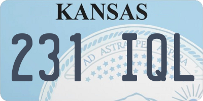 KS license plate 231IQL