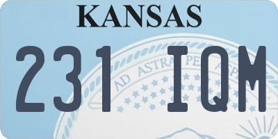 KS license plate 231IQM