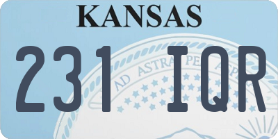 KS license plate 231IQR