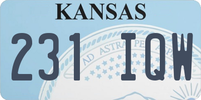 KS license plate 231IQW