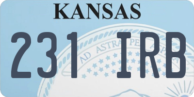 KS license plate 231IRB