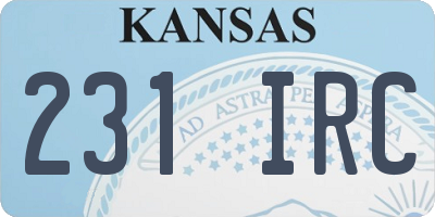 KS license plate 231IRC