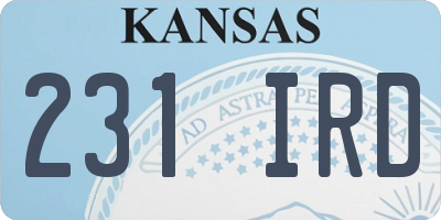 KS license plate 231IRD