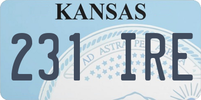 KS license plate 231IRE