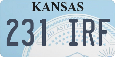 KS license plate 231IRF