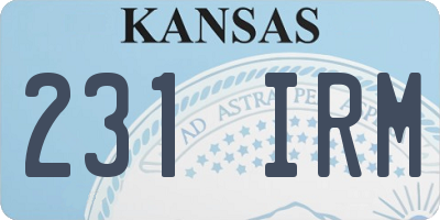 KS license plate 231IRM