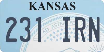 KS license plate 231IRN
