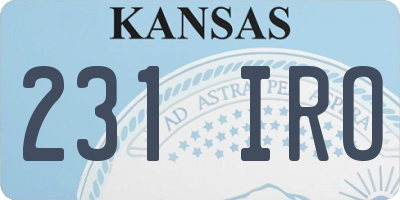 KS license plate 231IRO