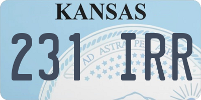 KS license plate 231IRR