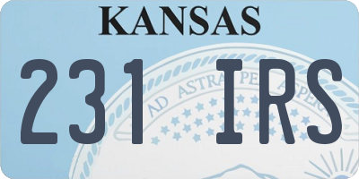 KS license plate 231IRS