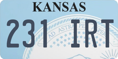KS license plate 231IRT