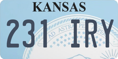KS license plate 231IRY