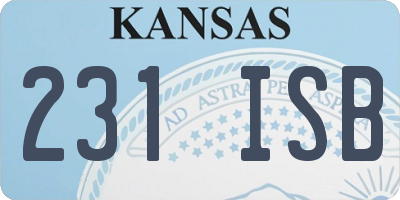 KS license plate 231ISB