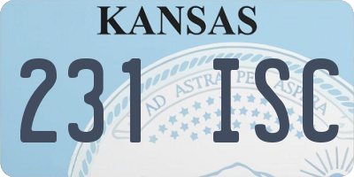 KS license plate 231ISC