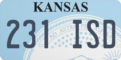 KS license plate 231ISD