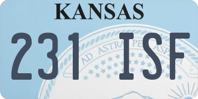 KS license plate 231ISF