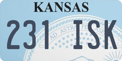 KS license plate 231ISK