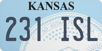KS license plate 231ISL