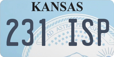 KS license plate 231ISP