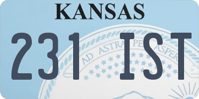 KS license plate 231IST