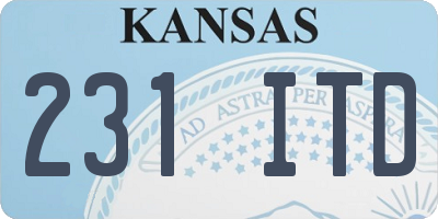 KS license plate 231ITD