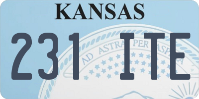 KS license plate 231ITE