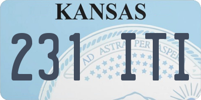 KS license plate 231ITI