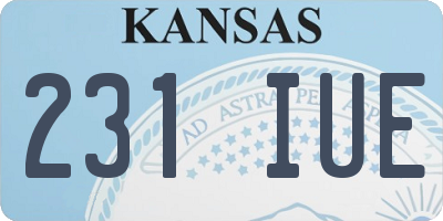 KS license plate 231IUE