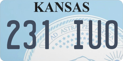 KS license plate 231IUO
