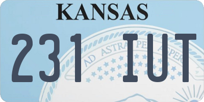 KS license plate 231IUT