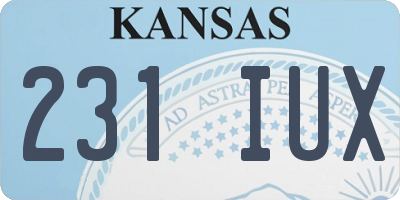 KS license plate 231IUX