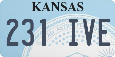 KS license plate 231IVE