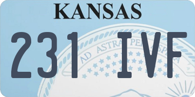 KS license plate 231IVF