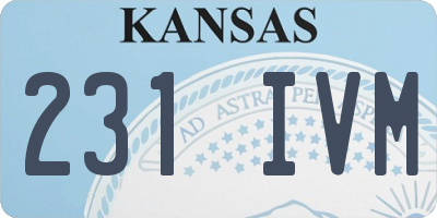 KS license plate 231IVM