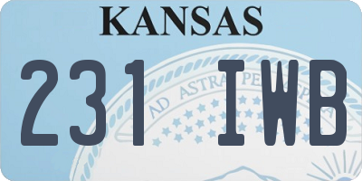 KS license plate 231IWB