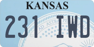 KS license plate 231IWD