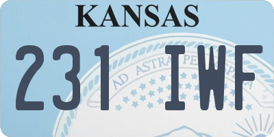 KS license plate 231IWF