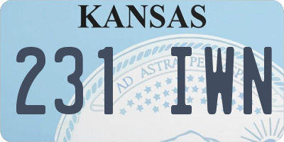 KS license plate 231IWN